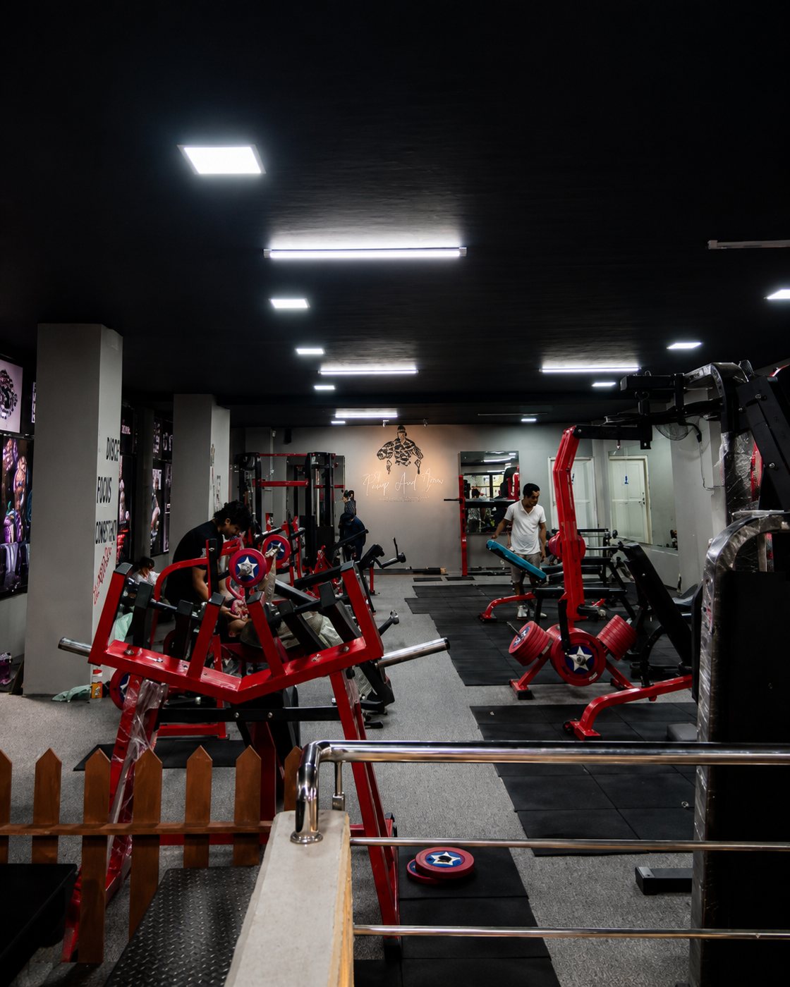 Rows of strength machines