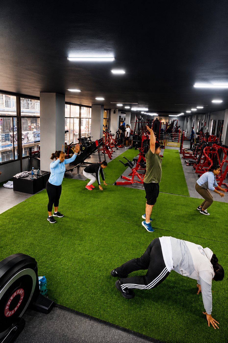 General fitness training on the floor at Pump And Iron