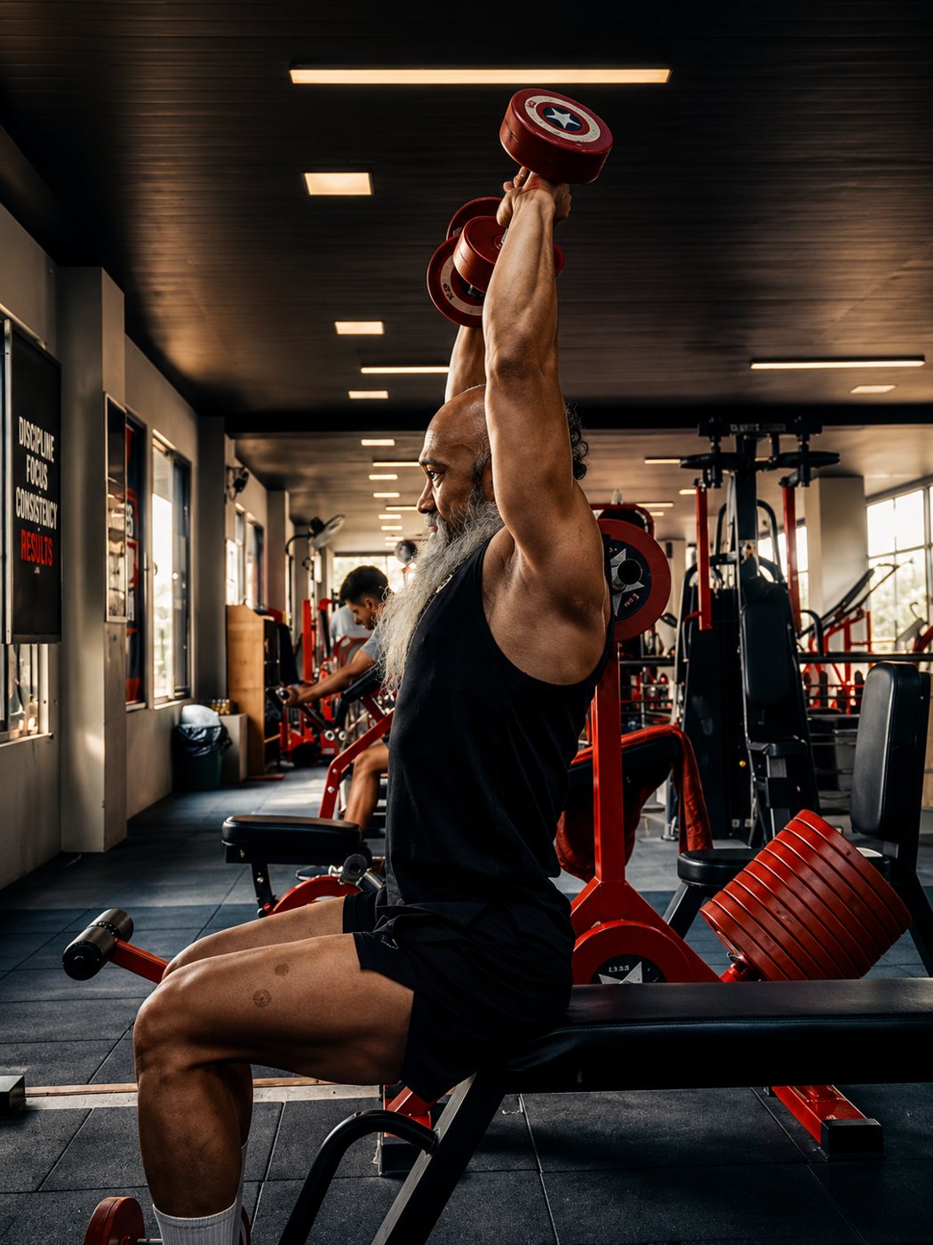 Focused personal training session