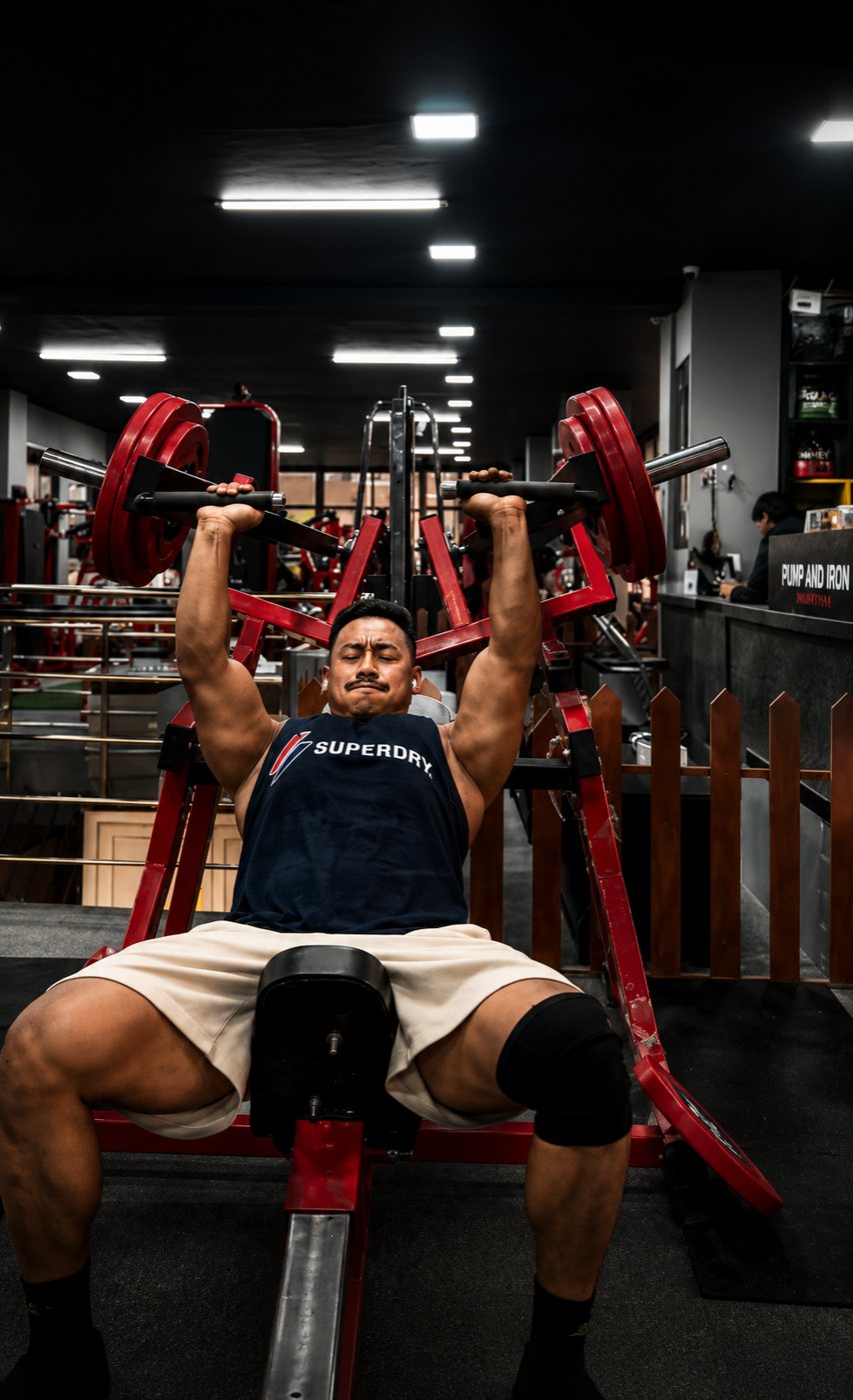 Heavy barbell strength training